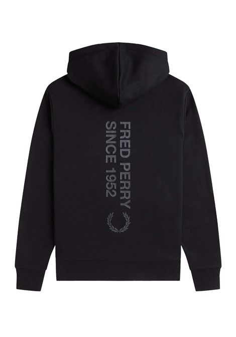 Fred Perry Bold Branding Hoodie Black Men FRED PERRY | Sweatshirts | M1371-102